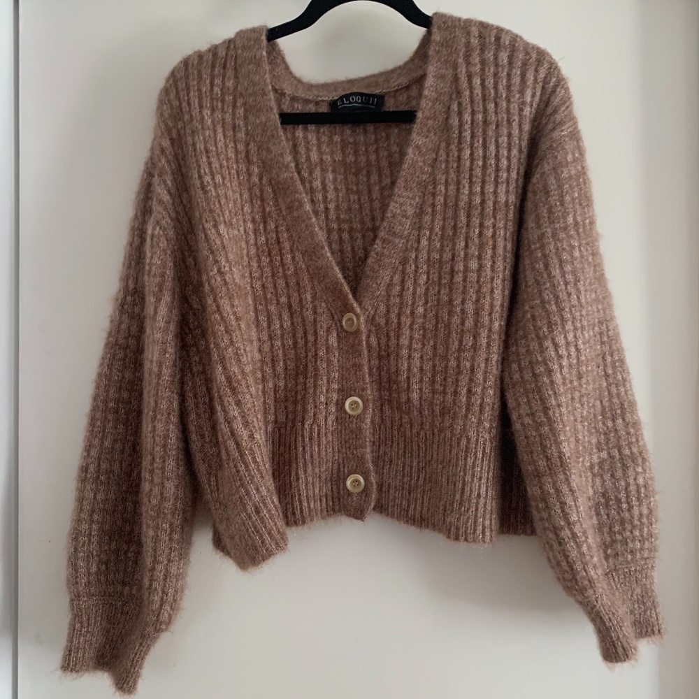 Slouchy oversized cropped cardigan